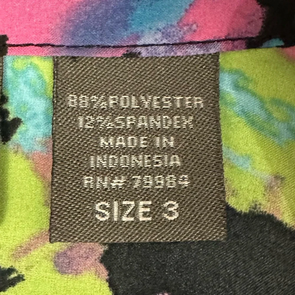 ADDITIONS BY CHICO'S Size 3 Vibrant Floral Full Zip Lightweight Pockets Jacket - Picture 8 of 9